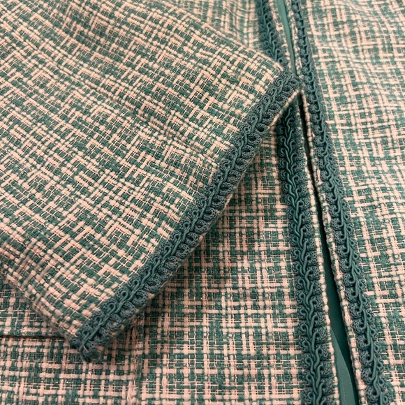 Elementz Turquoise & White Tweed Blazer Jacket - Picture 11 of 17